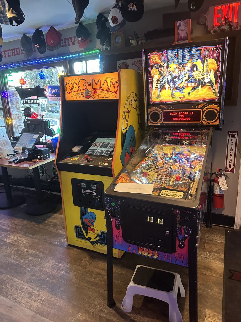 KISS pinball machine inside Rooster's